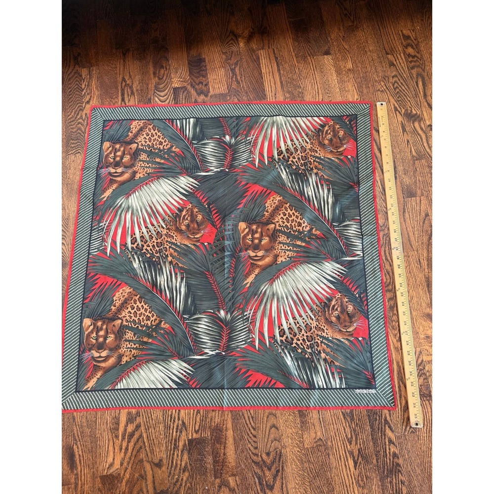 Ellen Tracy large silk scarf.   Jungle cat